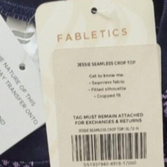 FABLETICS NWT Purple "Jessie" Seamless Crop Top- RARE - Picture 4 of 7